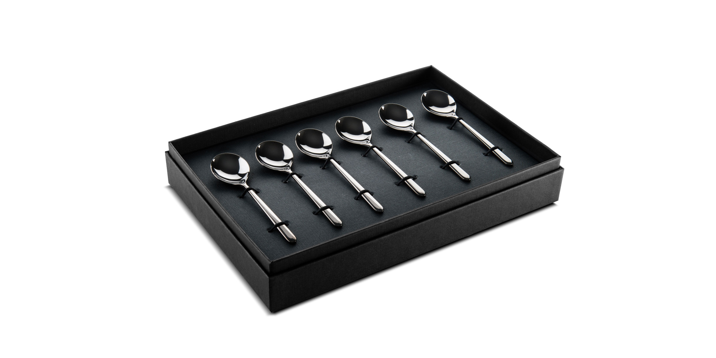 Box 6 Coffee Spoon Linea Oro Nero