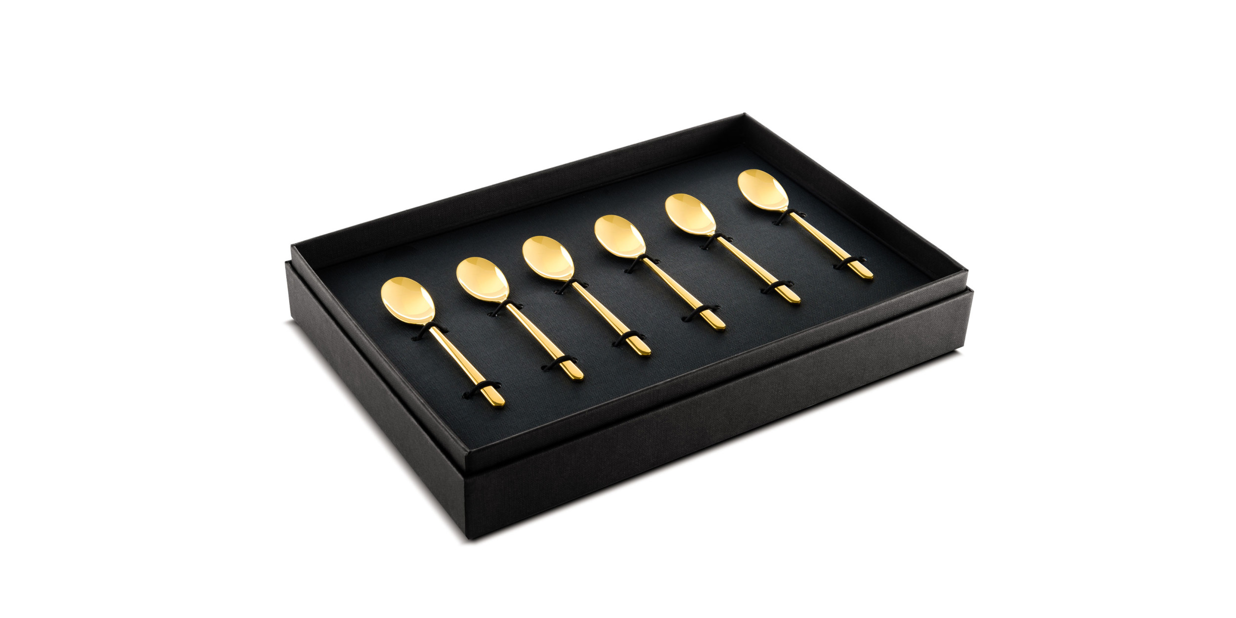 Box 6 Moka Spoon Linea Oro