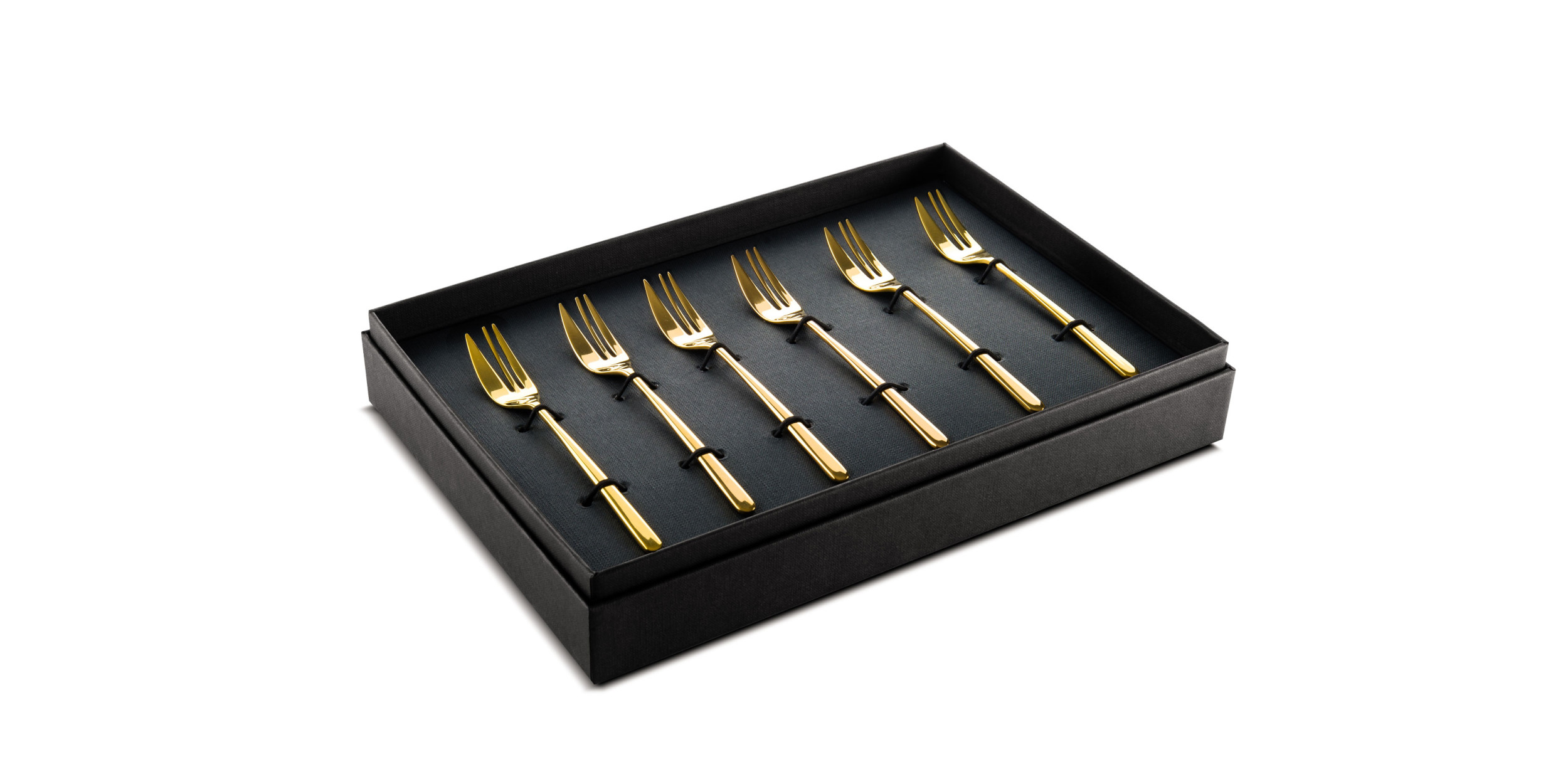 Box 6 Cake Forks Linea Oro