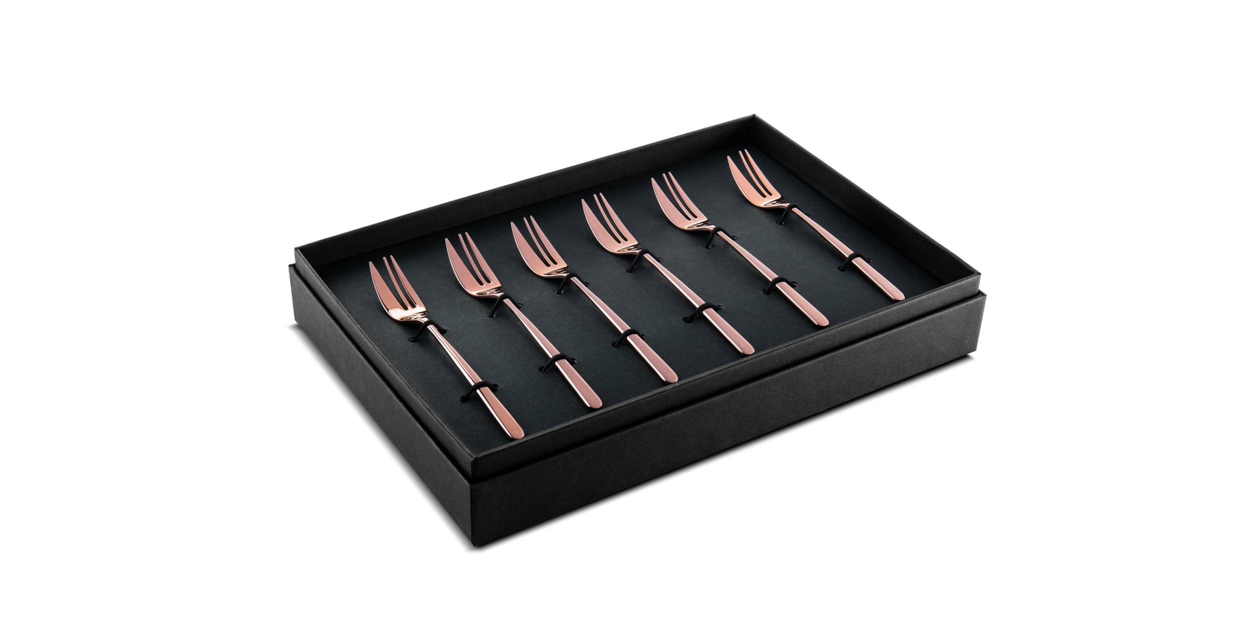 Box 6 Cake Forks Linea Bronzo