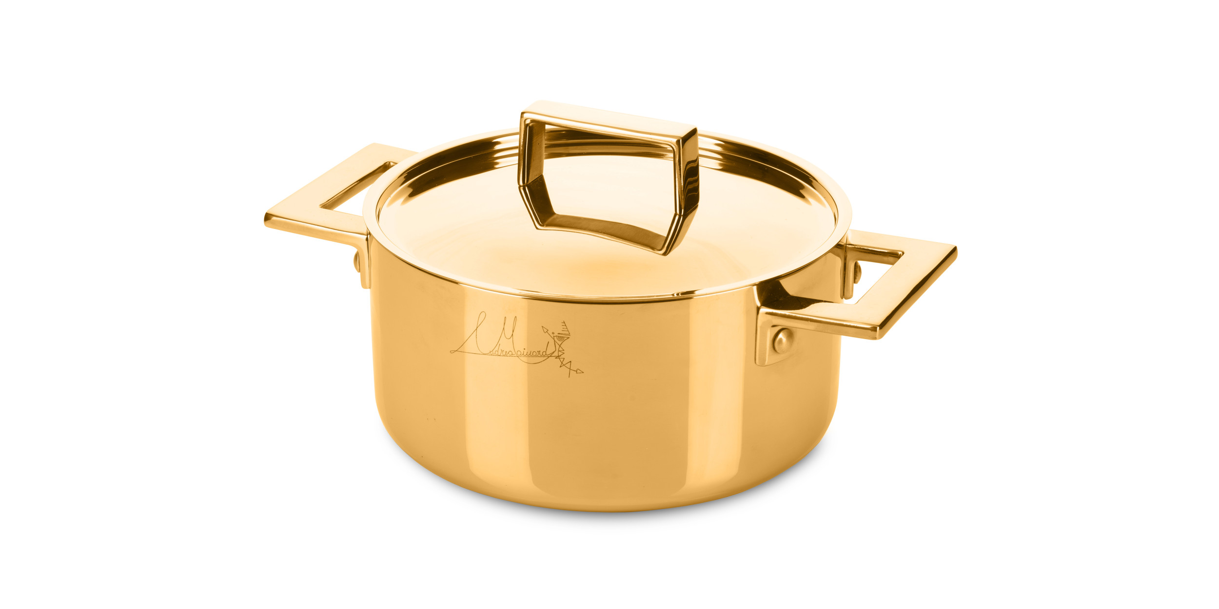 Casserole 2 handles 22 cm Attiva Holloware - Mirror - Oro