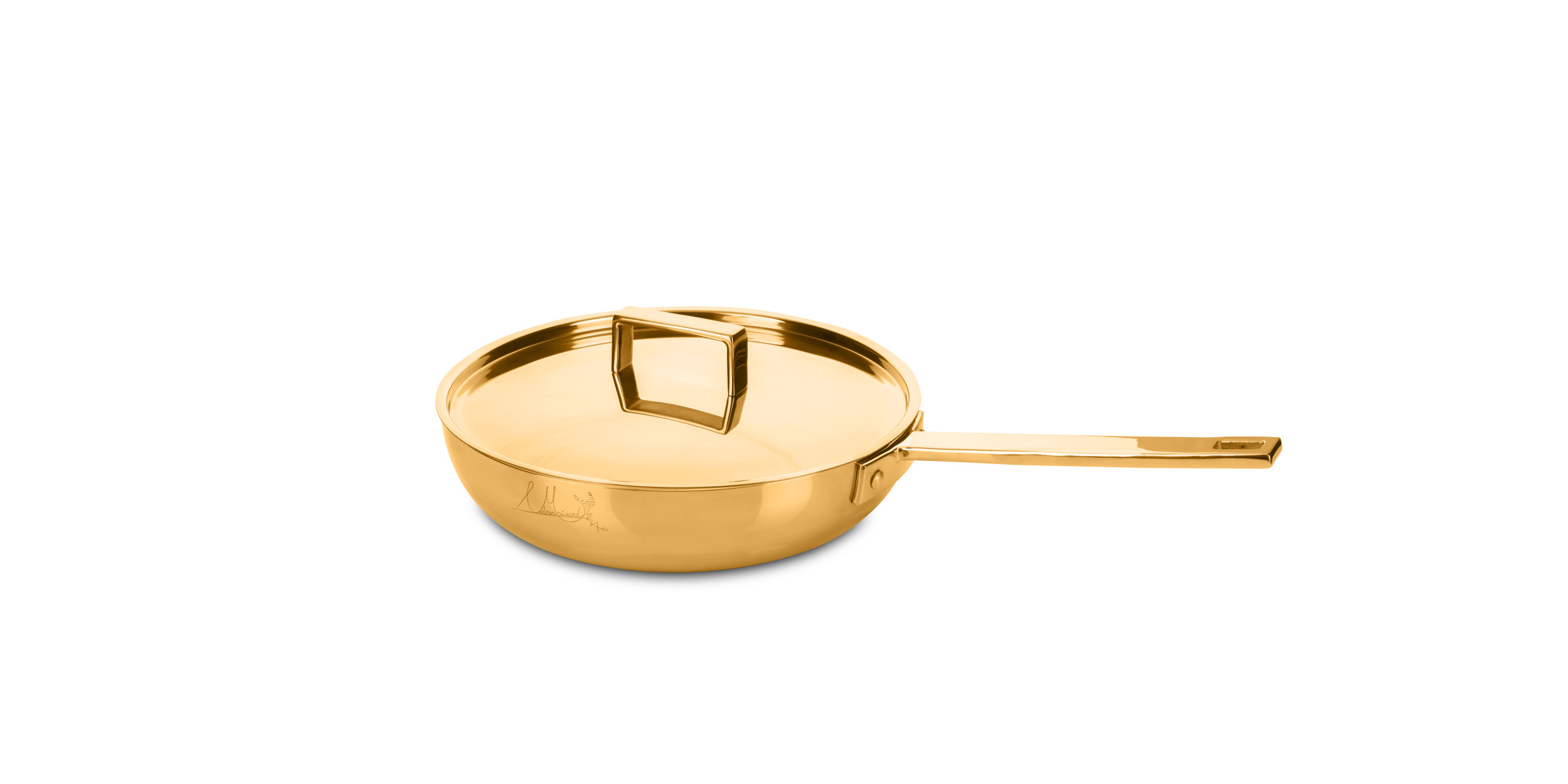 Frying pan 1 handle 26 cm Attiva Holloware - Mirror - Oro