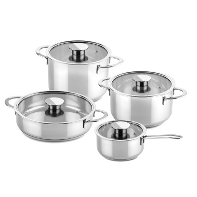 8 pcs cookware set Gourmet Stainless Steel