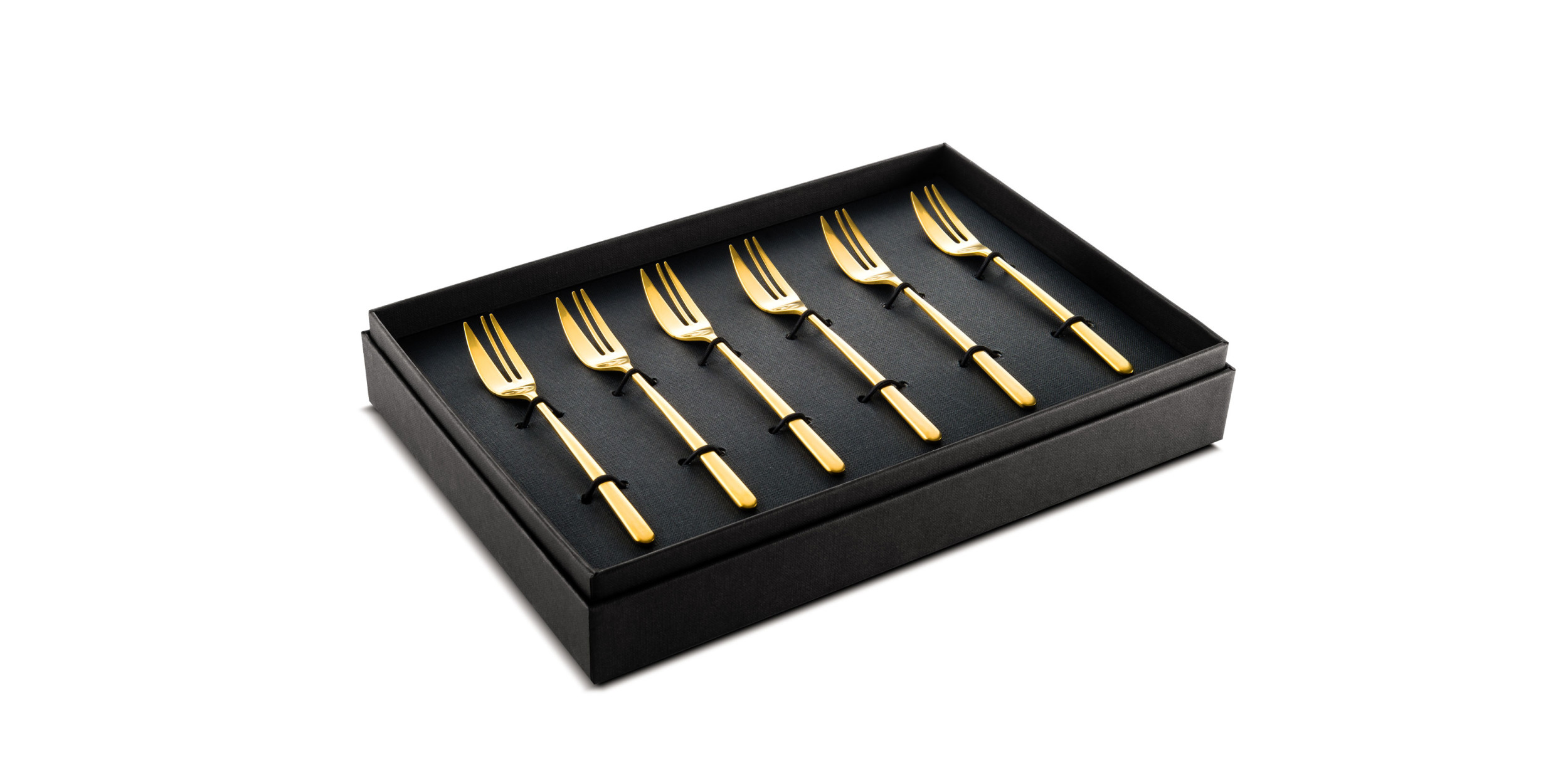 Box 6 Cake Fork Linea Ice Oro