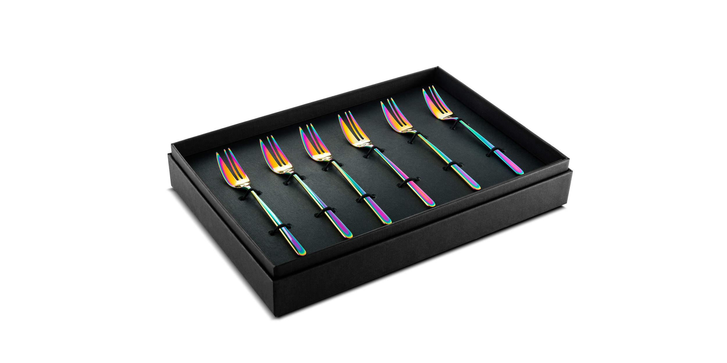 Set 6 Cake forks Linea Rainbow