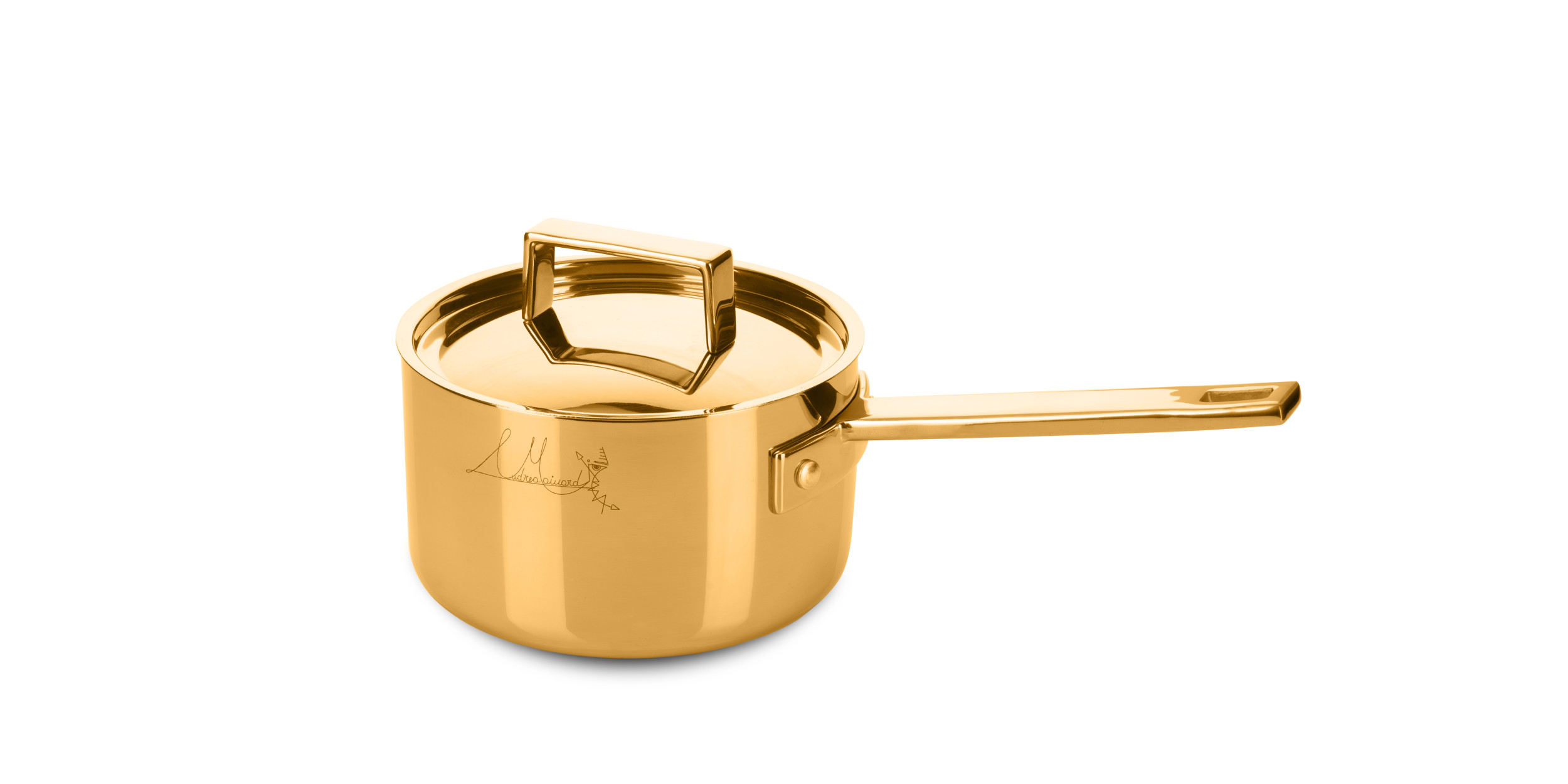 Casserole 1 handle 16 cm Attiva Holloware - Mirror - Oro