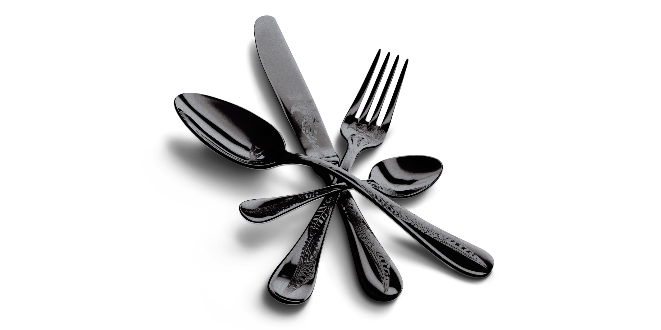 24 pcs set Caccia Black Gold